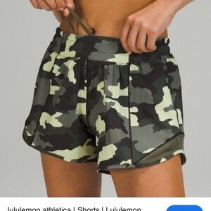 lululemon athletica Women's Green Camo Athletic Shorts